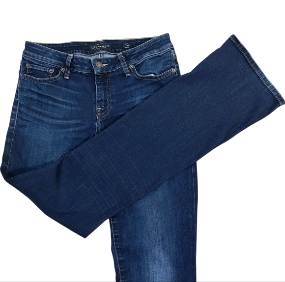 Lucky Brand Lolita Boot Cut Jeans Dark Wash Classic American Basic Style - 8/29 - Picture 1 of 10
